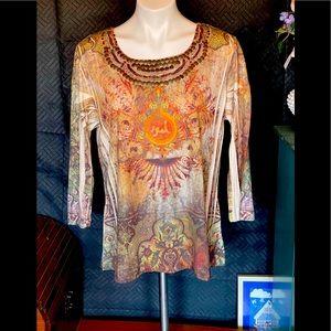 Press Apparel blouse with bling 1X